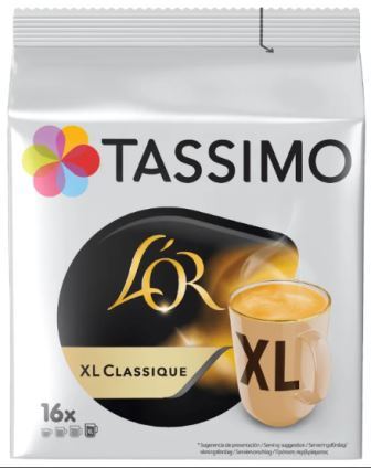 Кофе в капсулах Tassimo L’or Xl Classique, 16 порций.